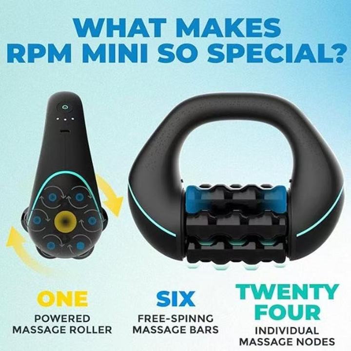 Mini Powered Rolling Massager - Handheld Deep Tissue Muscle Massage Roller for Neck, Shoulder, Arm, Leg Pain Relief & Recovery