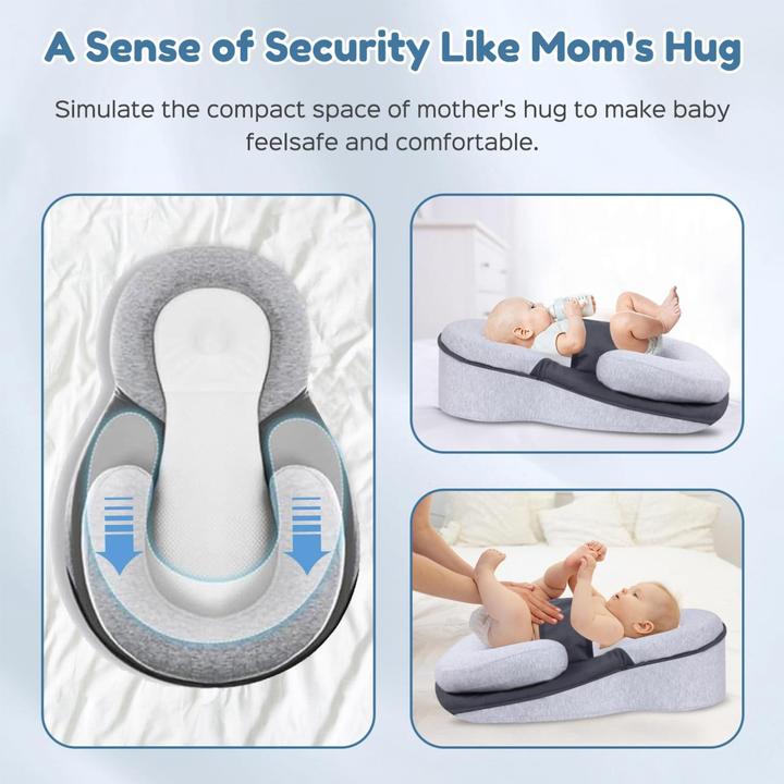 Baby Feeding Support Wedge Pillow Infant Nursing Cushion with Gentle Incline Portable Lounger Support
